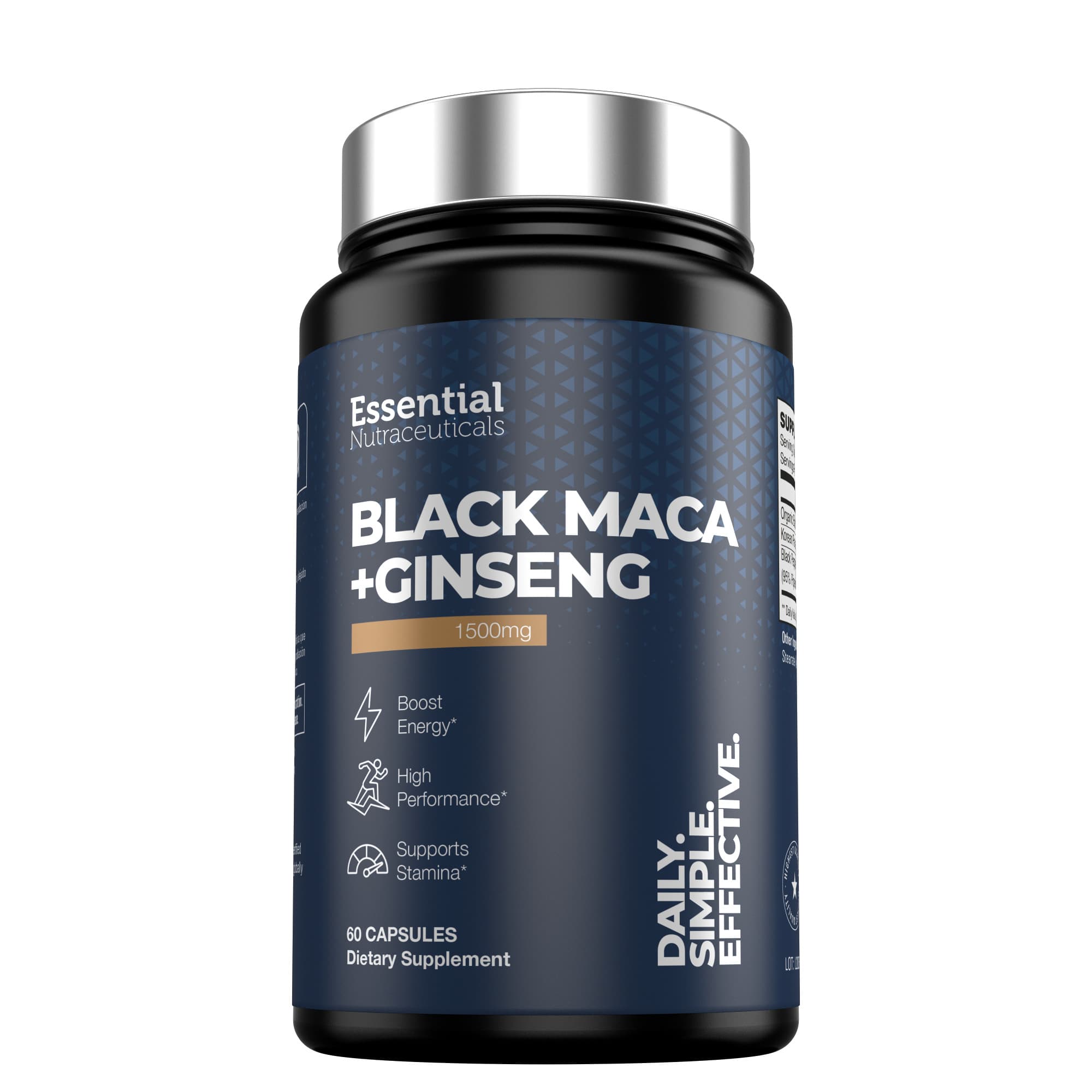 Black Maca Ginseng 1500mg 60 Caps